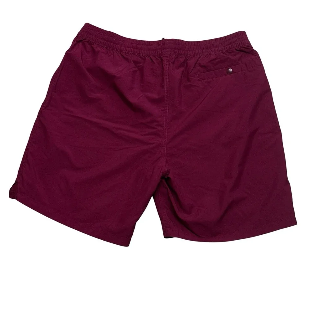 J.Crew Swim Trunks Fully Mesh Lined Size Mens Size Large Burgundy Pockets NWT